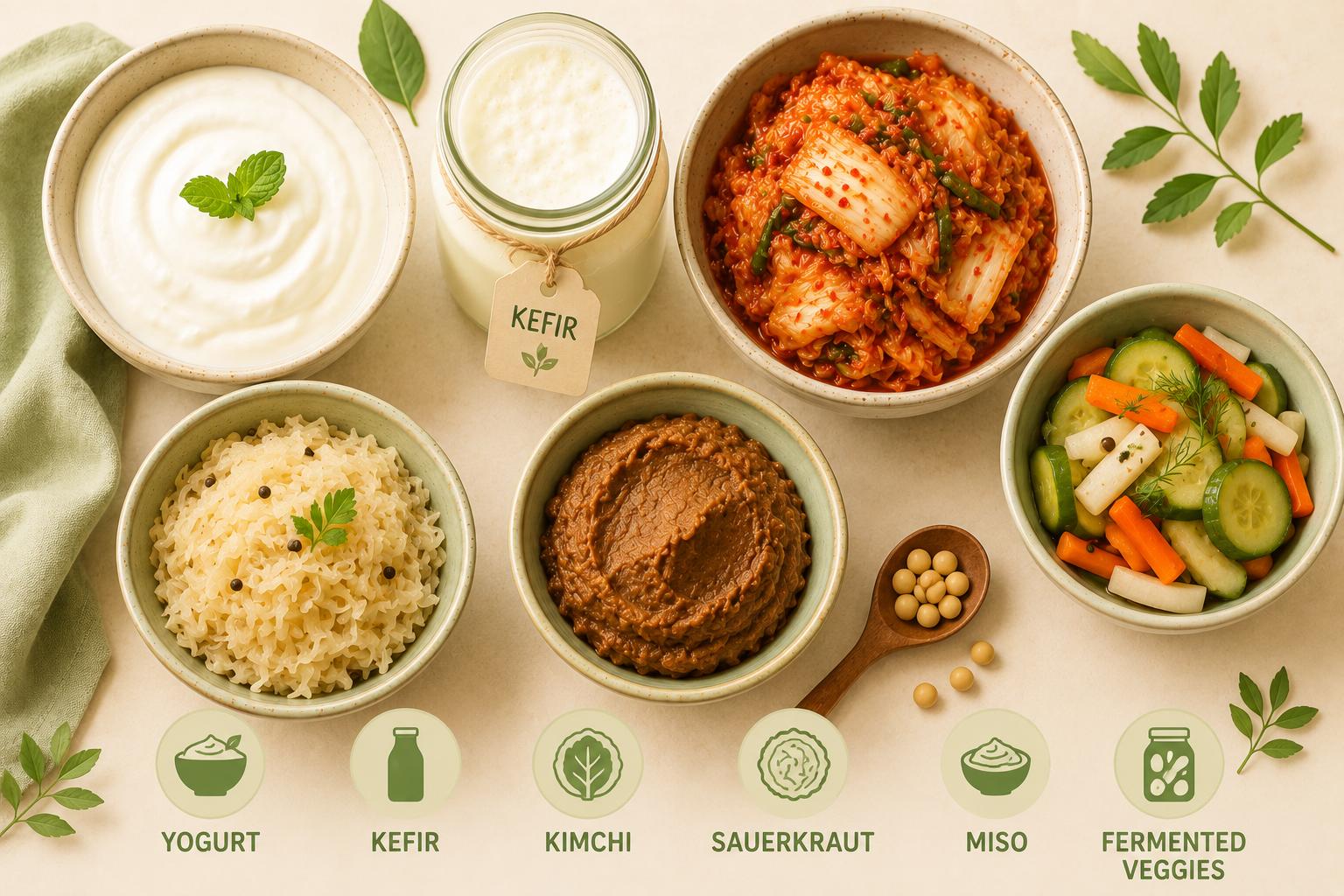 Yogurt kimchi and fermented foods