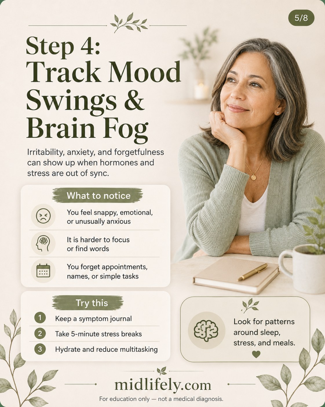 Mood swings and brain fog listed as hormone imbalance signs after 40 to track