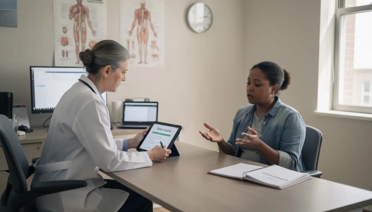 Doctor discussing sleep concerns with patient