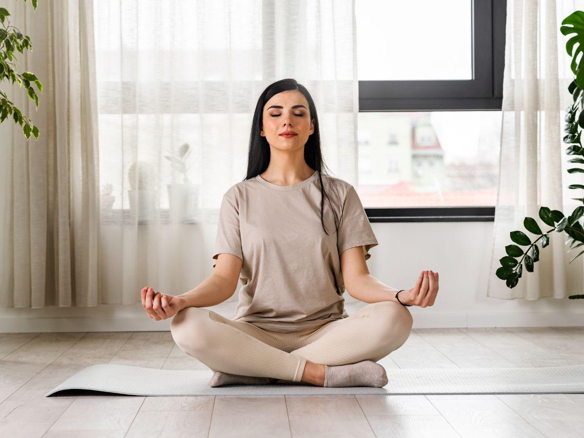 Woman practicing relaxation