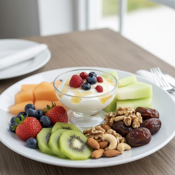 Balanced snack with protein and fruit