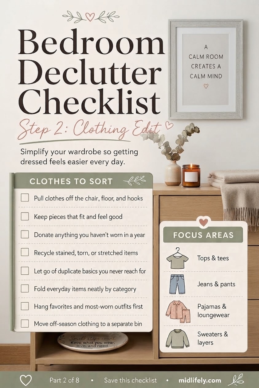 8 Steps To A Calmer Bedroom Bedroom Declutter Checklist