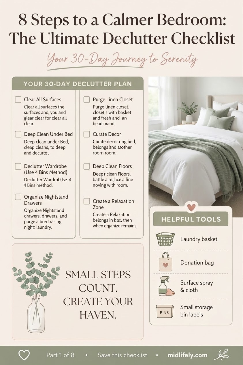 8 Steps to a Calmer Bedroom: The Ultimate Declutter Checklist