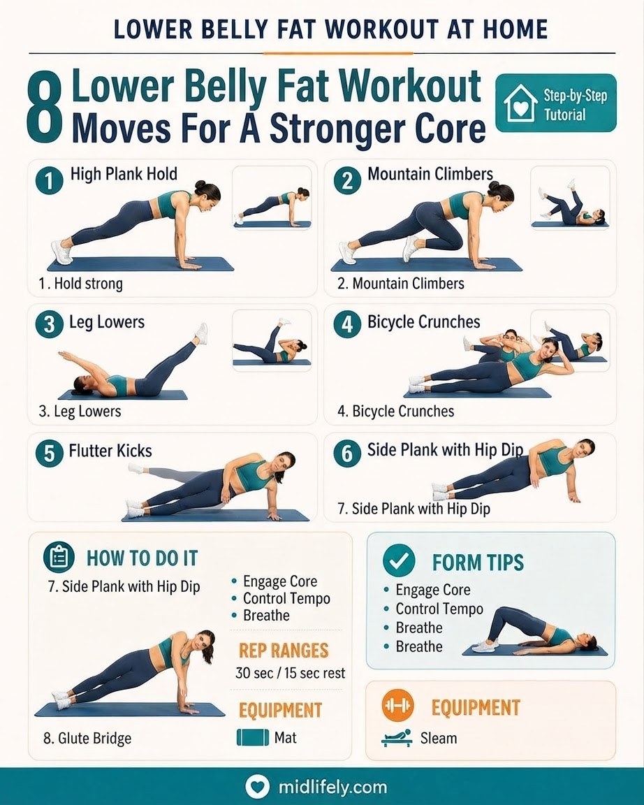 8 Lower Belly Fat Workout Moves For A Stronger Core