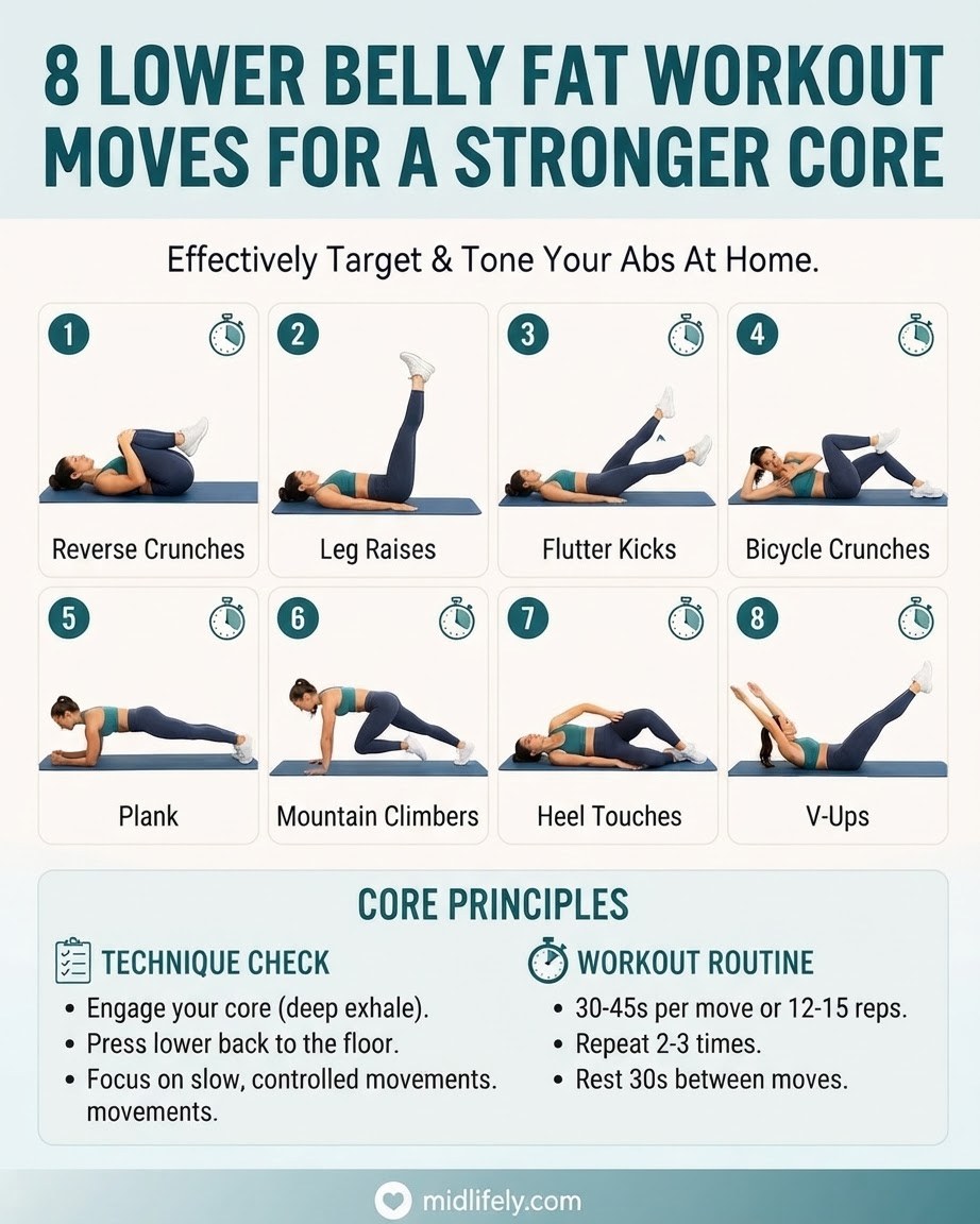 8 Lower Belly Fat Workout Moves For A Stronger Core