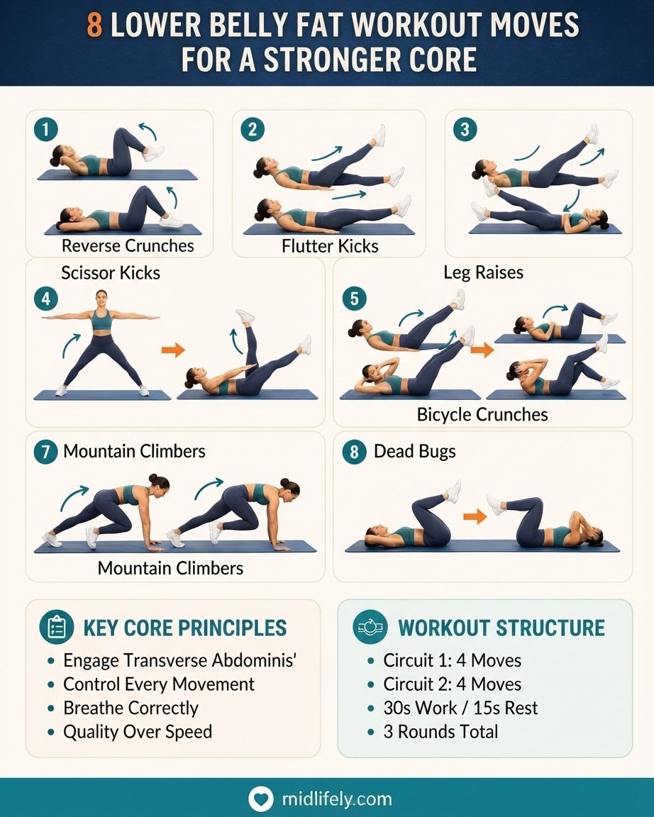 8 Lower Belly Fat Workout Moves For A Stronger Core