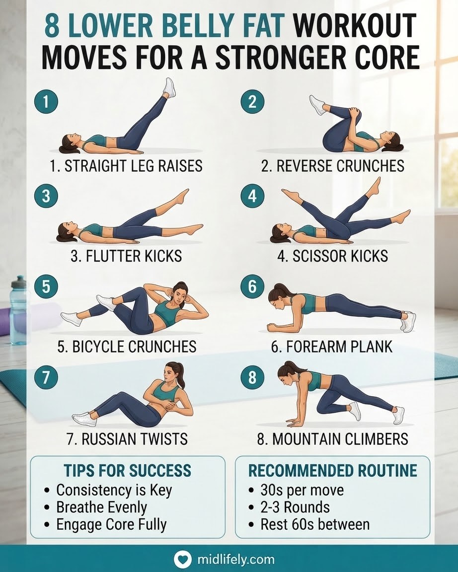 8 Lower Belly Fat Workout Moves For A Stronger Core