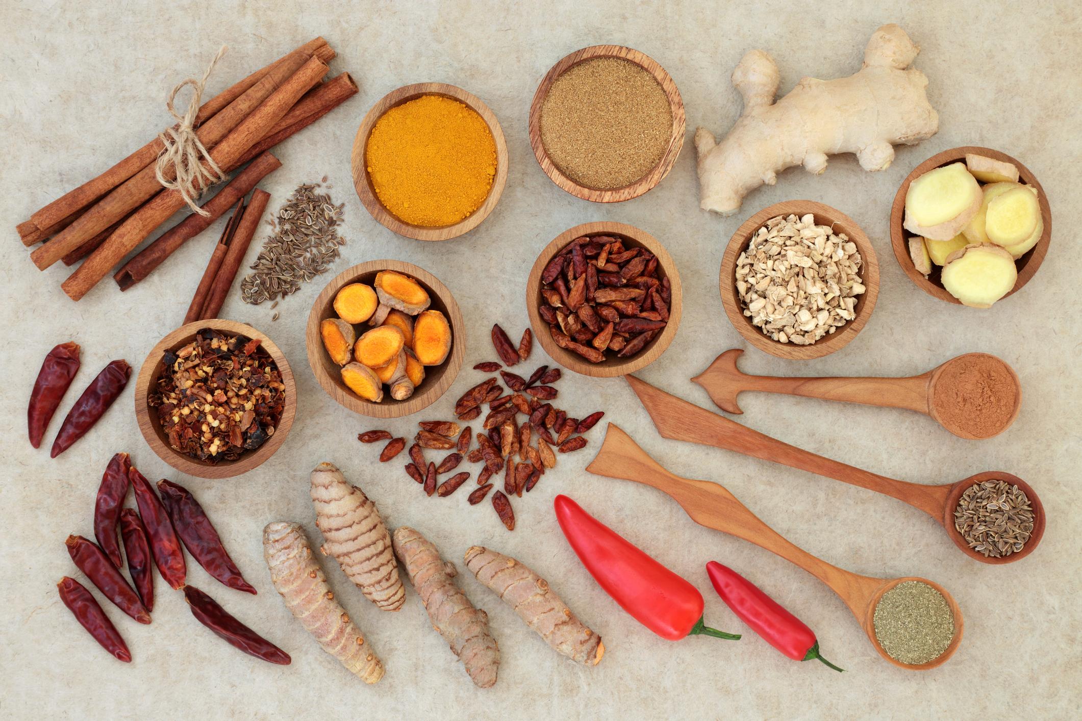 Fresh herbs and spices for cooking