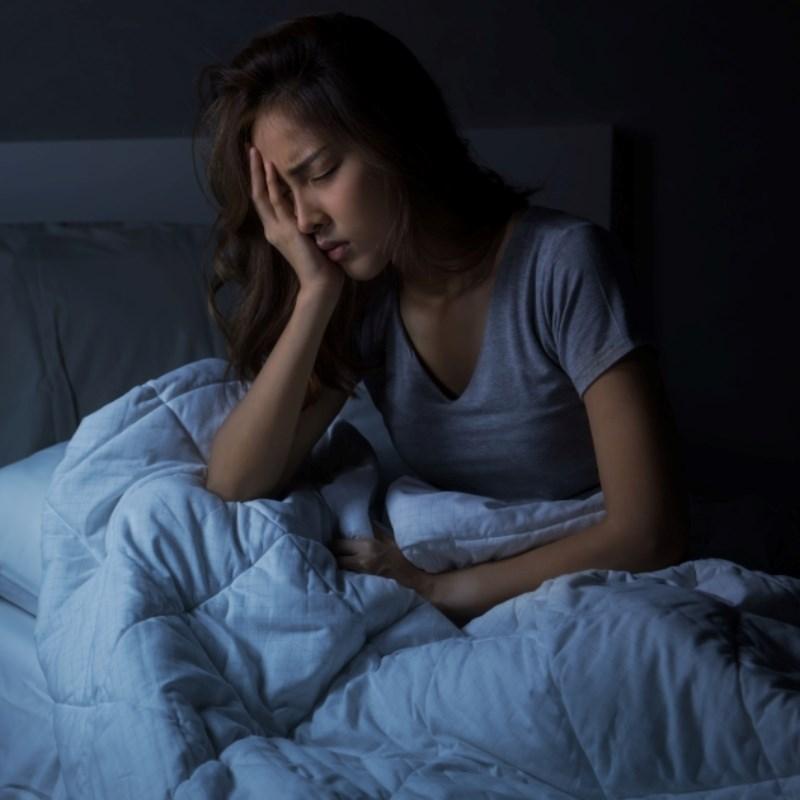 Woman struggling with sleep