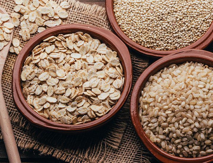 Oats quinoa and whole grains bowl
